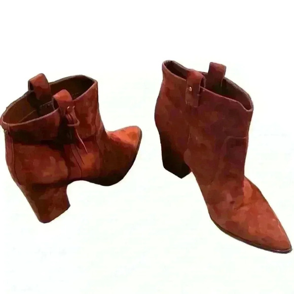 Sam Edelman Western Inspired Red Suede Niomi Pull On Ankle Boots Size 9.5​ - Picture 4 of 7